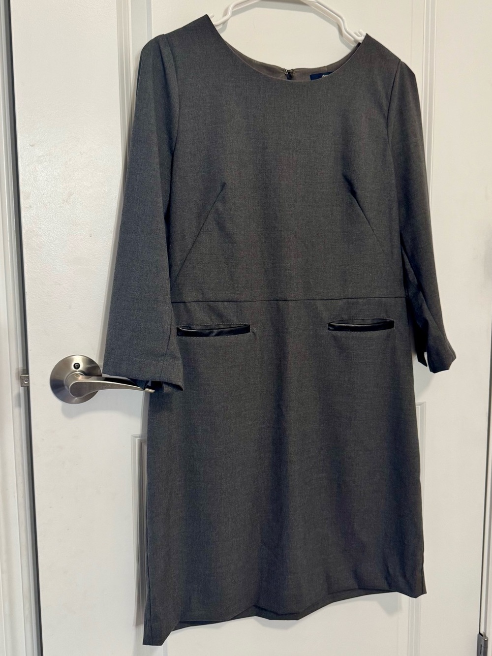 Gap Charcoal Gray 3/4 Sleeve Career Office Sheath Dress w/ Pockets Size 6